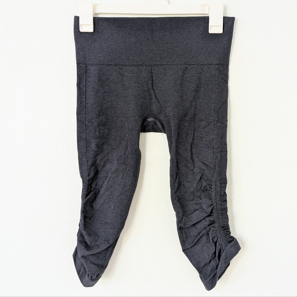 Lululemon In The Flow Crop II Seamless Leggings Mid Rise Pull On Blue 6